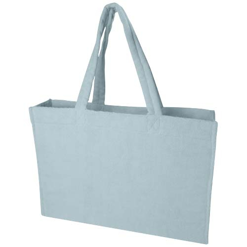Sac shopping publicitaire en tissu éponge recyclé 13L Siam Bleu nuage